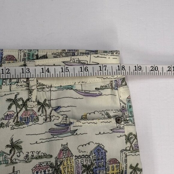 Talbots Jegging Crop Tropical Printed Beach Denim Ankle Pants Size 16P - Picture 6 of 10